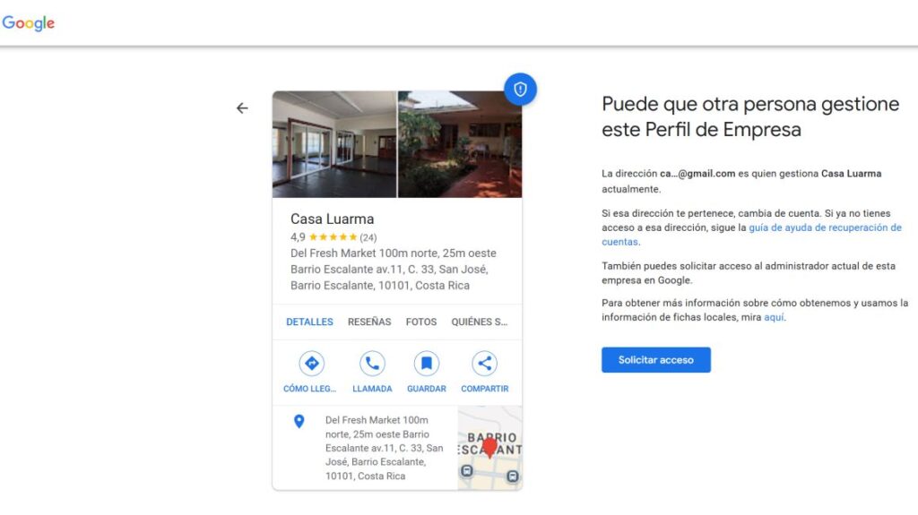 google business Casa Luarma